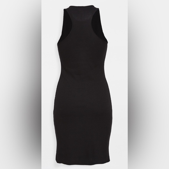 MONROW Rib Racer Tank Dress in Black - Picture 2 of 4